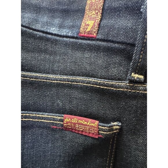 Size 28 7 For All Mankind Women’s Skinny Ankle Jeans Stretchy Dark Wash - Picture 5 of 9